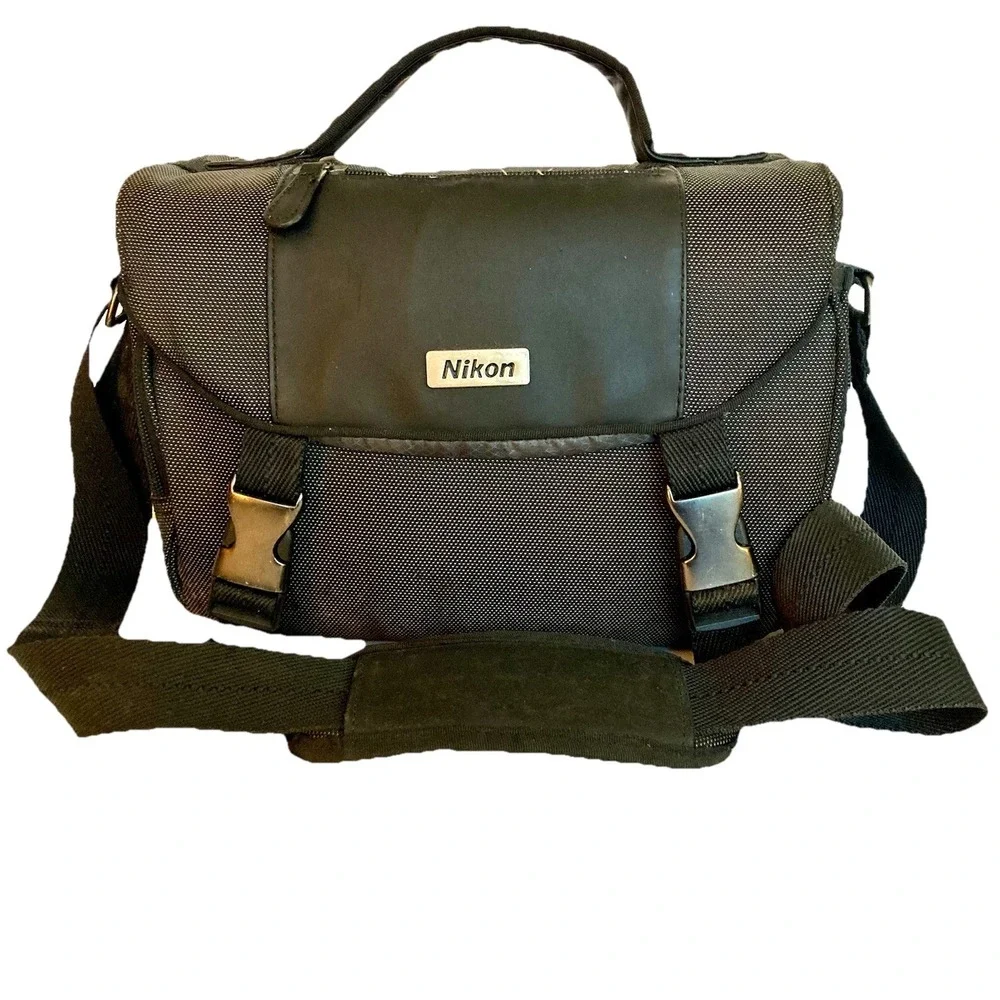 Nikon Digital SLR Camera Bag Crossbody Adjustable Shoulder Strap Black 11